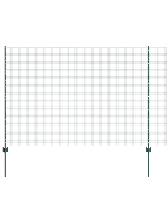 Hitsatun langan aita 5 u-tolpalla vihreä 1.6x10 m teräs