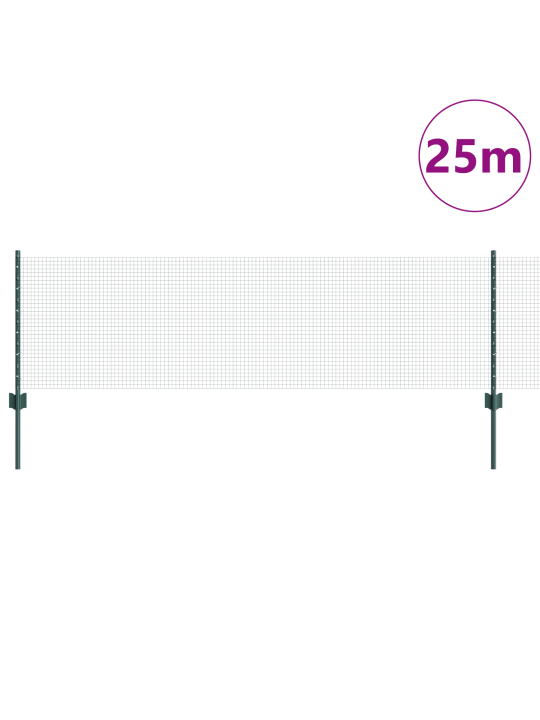 Hitsattu lang fence 11 u postes vihreä 0.6x25 m terästä