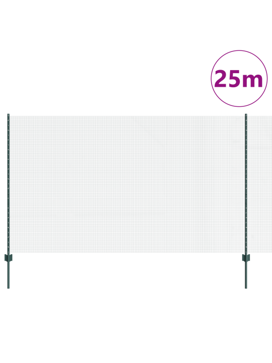 Hitsattu langoitus 11 u-tukipaalulla vihreä 1.4x25 m teräs