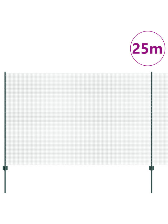 Kaasulanganaita 11 u-pylväällä vihreä 1,5x25 m teräs