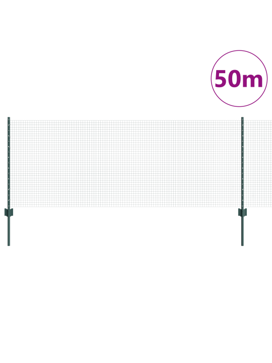 Hitsattu kuituaida 22 u-pilareilla vihreä 0.8x50 m teräs