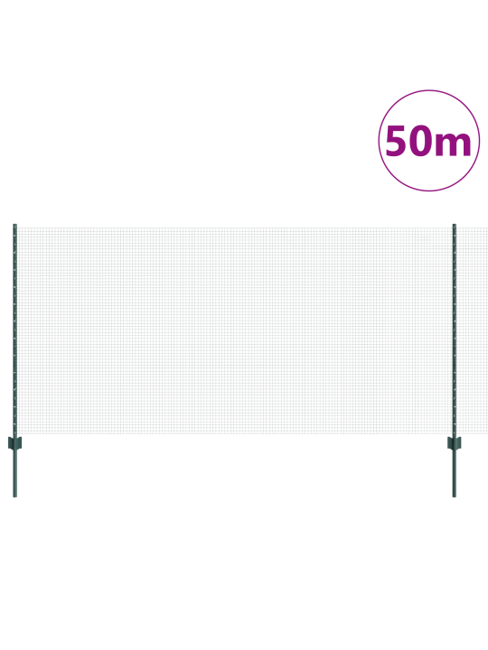 Hitsattu verkkoaita 22 u pylväällä vihreä 1.2x50 m teräs
