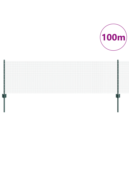 Kohdistettu metalliaita 44 u -pisteillä vihreä 0,6x100 m teräs