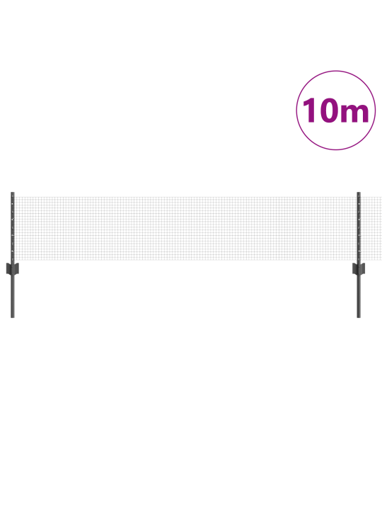 Hitsattu langaaita 5 u-pilareilla harmaa 0.4x10 m teräs