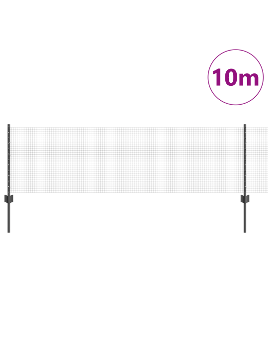Hitsattu verkkoaita 5 u-palkilla harmaa 0.6x10 m teräs