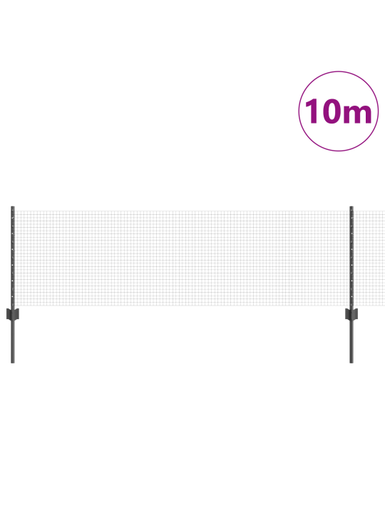 Hitsaustekniikalla valmistettu aita 5 u-pylväällä harmaa 0.6x10 m teräs