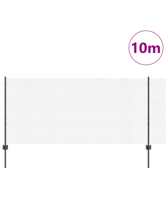 Kanaverkkoaita pakkaus 2 harmaa metalli 10 x 1 m kestävä