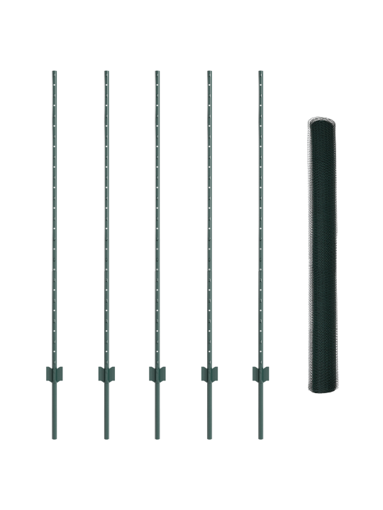 Aitapuomit 5 kpl u-muoto vihreä 140 cm teräs