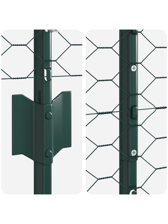 Aitaparrut 11 kpl u-kanava vihreä 120 cm teräs