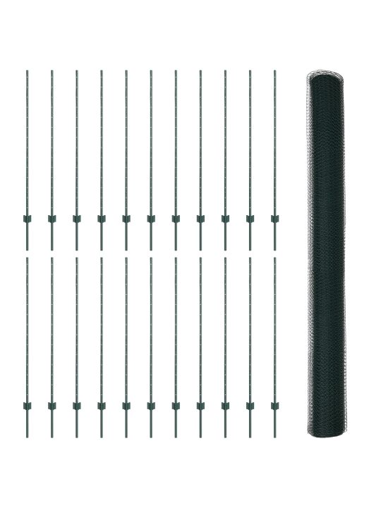 Aitakappaleet 11 kpl u-kanava vihreä 140 cm teräs