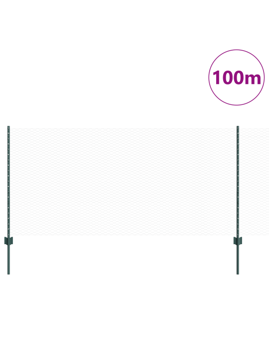 Aitapostit 11 kpl u-kanava vihreä 100 cm teräs