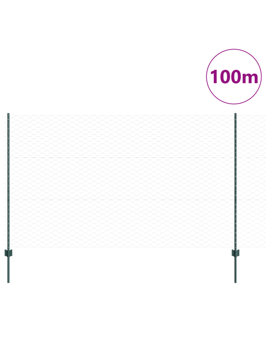 Aitapostit 11 kpl u-kanava vihreä 140 cm teräs