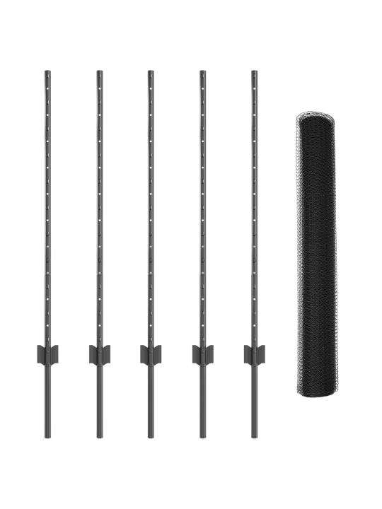 Aitaposteja 10 kpl u-profiili harmaa 100 cm teräs