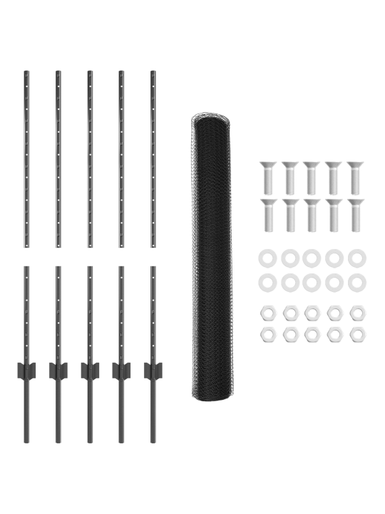 Aitaposteja 10 kpl u-profiili harmaa 100 cm teräs