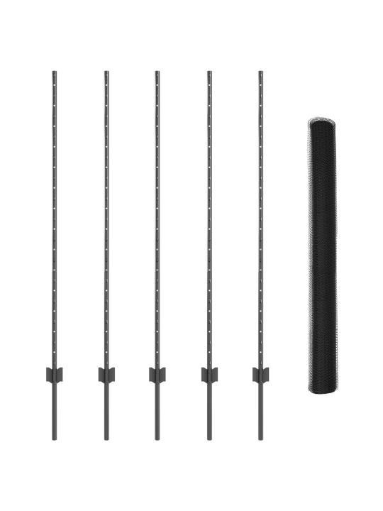 Aita paalut 10 kpl u-kanava harmaa 140 cm teräs