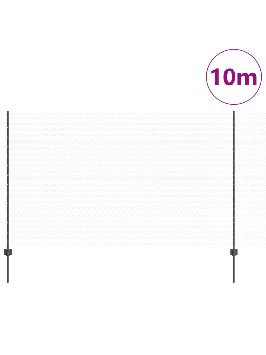 Aita- ja tukijalka 10 kpl u-kanava harmaa 140 cm teräs