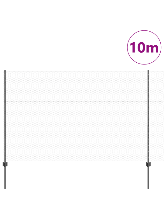 Aitapylväät 10 kpl u-kanava harmaa 150 cm teräs