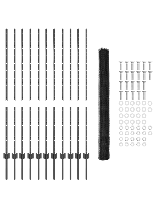 Aitapuutarhapostit 22 kpl u-kanava harmaa 140 cm teräs