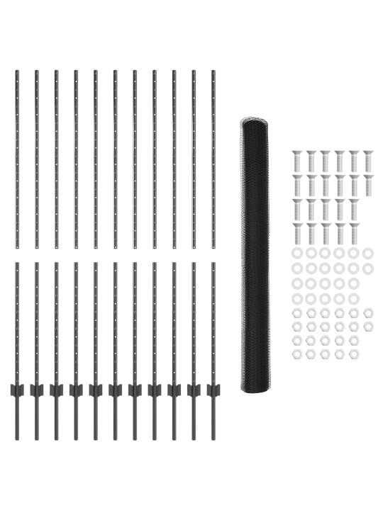 Aitalavat 22 kpl u-kanava harmaa 160 cm teräs