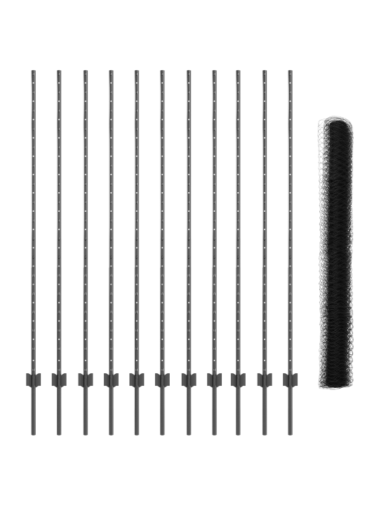 Aitatolpat 22 kpl u-profiili harmaa 160 cm teräs