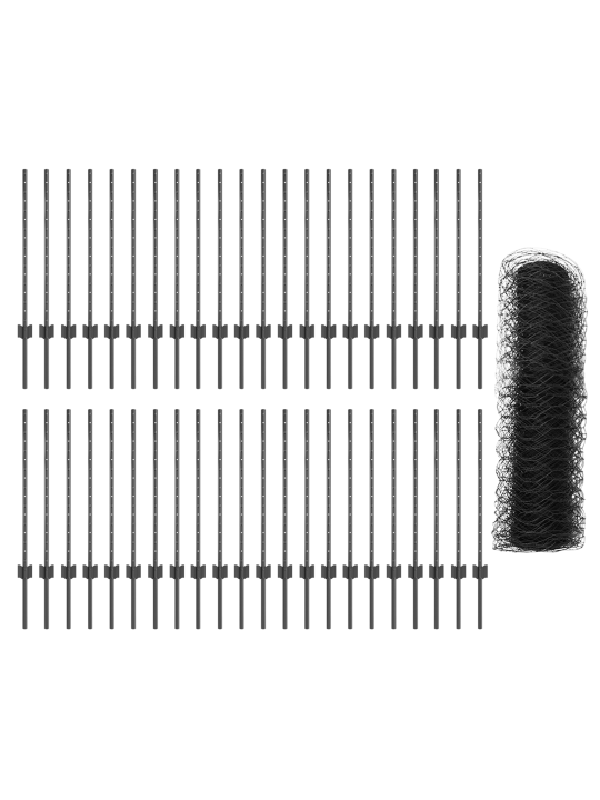 Aitatolpat 11 kpl u-kanava harmaa 80 cm teräs