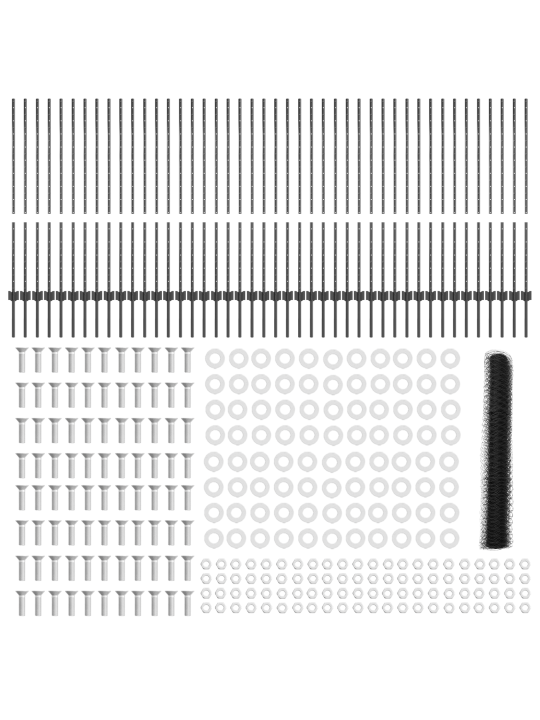 Aitaruuvit 22 kpl u-kanava harmaa 120 cm teräs