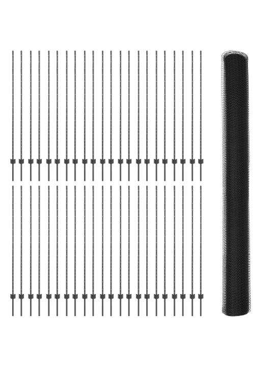 Kaidepylväät 22 kpl u-kanava harmaa 160 cm teräs