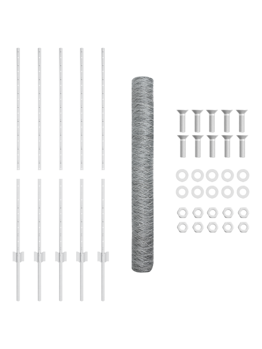 Aitatolpat 10 kpl u-kanava 120 cm galvanoitu teräs