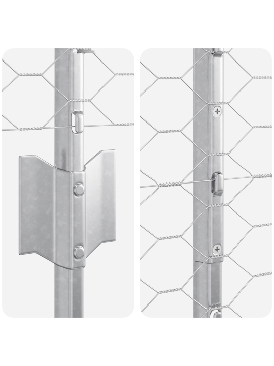 Aitatolpat 22 kpl u-kanava 140 cm galvanoitu teräs