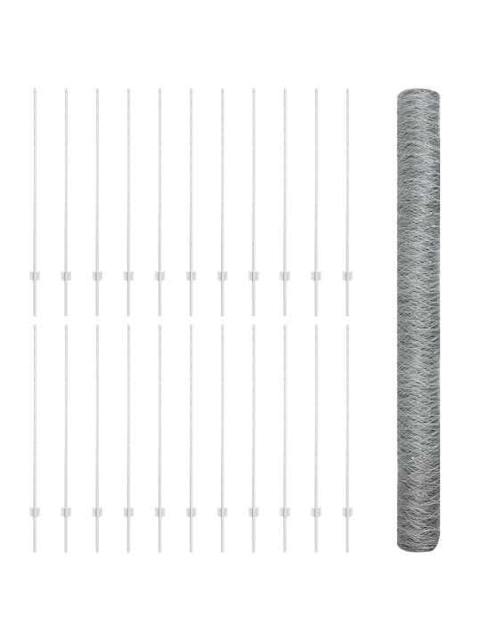 Aitatolpat 22 kpl u-kanava 140 cm galvanoitu teräs