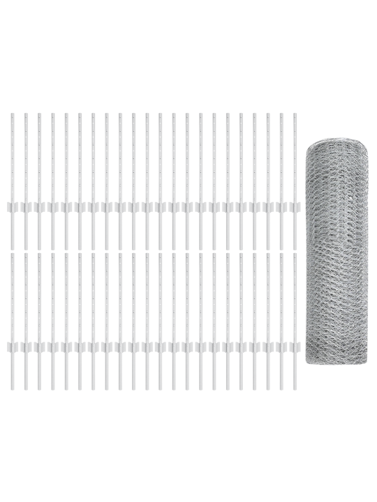 Verkkopostit 11 kpl u-kanava 60 cm galvanoitu teräs