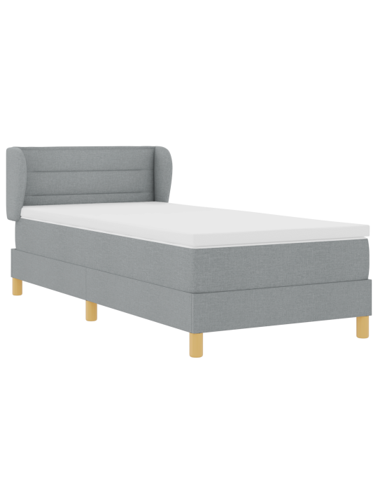 Box spring -sänky patjalla, vaaleanharmaa, 80x200 cm, kangasta