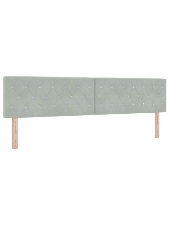 Box spring -sänky patjalla, vaaleanharmaa, 200x200 cm, sametti