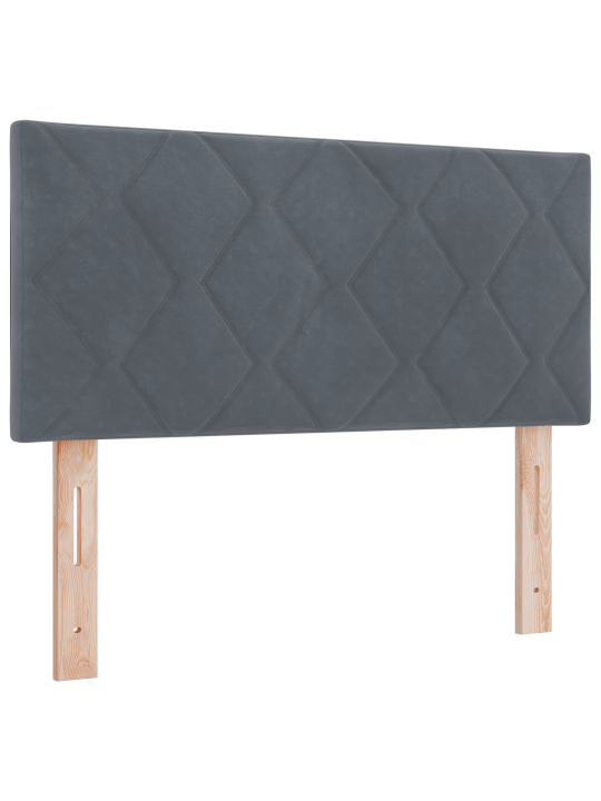 Box spring -sänky patjalla, tummanharmaa, 90x200 cm, sametti