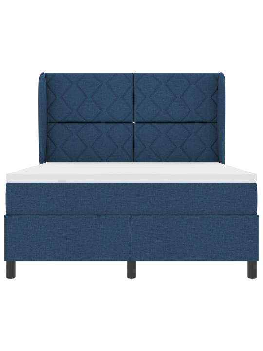 Box spring -sänky patjan kanssa - sininen, 140x190 cm, kangas