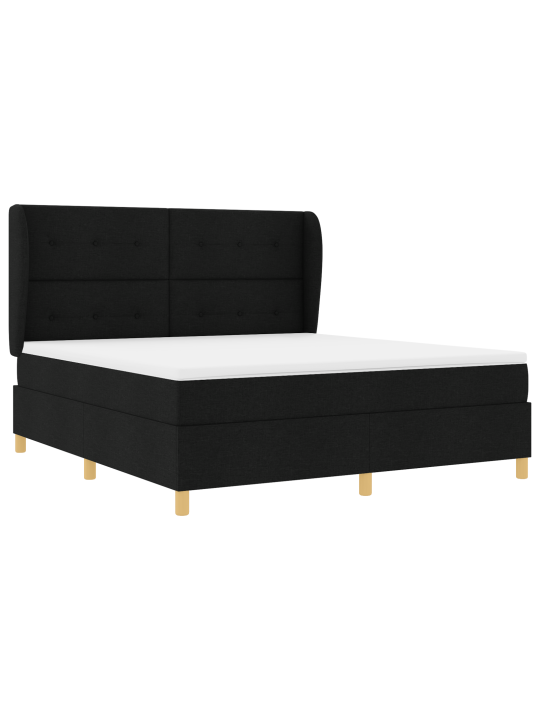 Box spring sänky patjalla musta 180x200 cm kangas