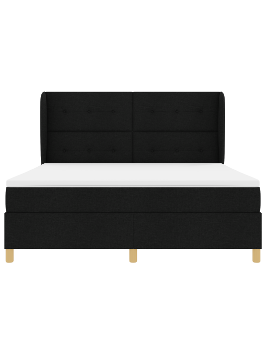 Box spring sänky patjalla musta 180x200 cm kangas