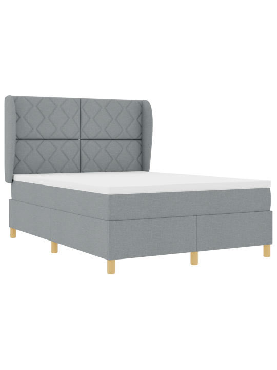 Box spring -sängynpatja, vaaleanharmaa, 160x200 cm, kangasta