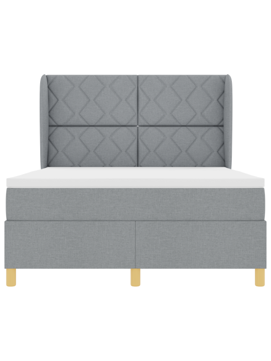 Box spring -sängynpatja, vaaleanharmaa, 160x200 cm, kangasta