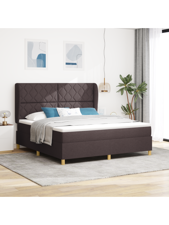 Box spring -sänky patjalla tumma ruskea 180x200 cm kangas