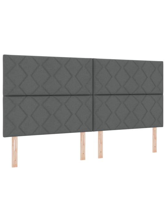 Boxspring-patja tummanharmaana 200x200 cm kankaasta