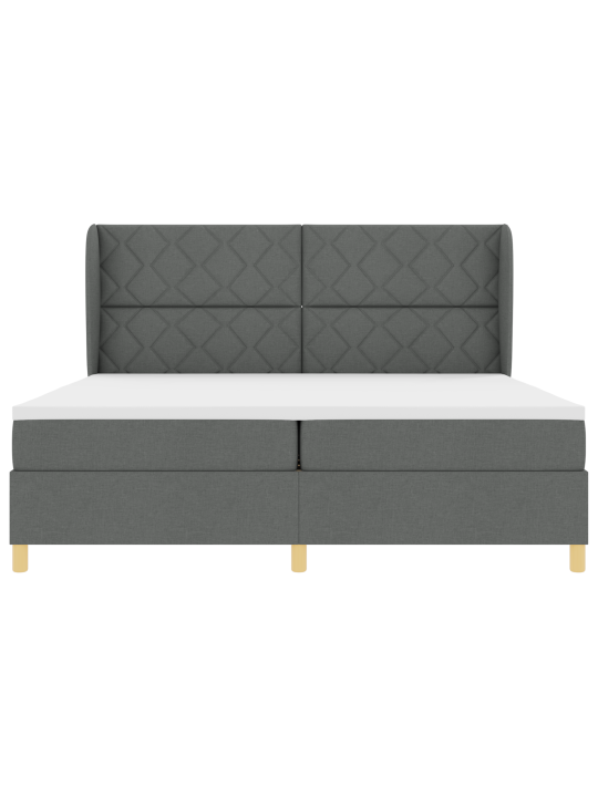 Boxspring-patja tummanharmaana 200x200 cm kankaasta