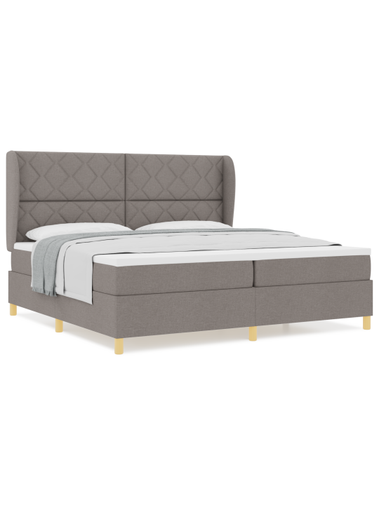 Box spring -sänky patjalla, taupe, 200x200 cm, kangas