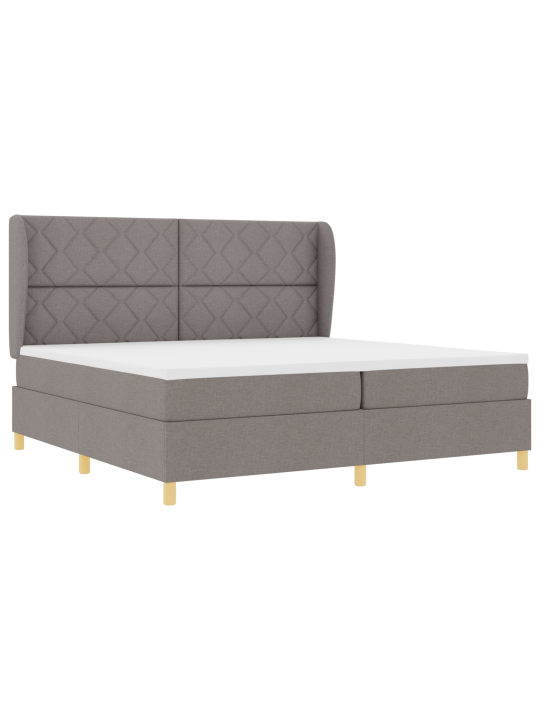 Box spring -sänky patjalla, taupe, 200x200 cm, kangas