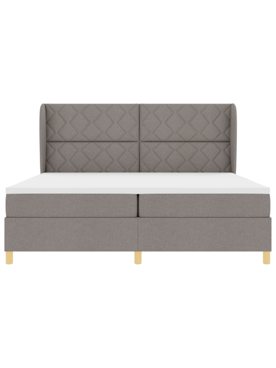 Box spring -sänky patjalla, taupe, 200x200 cm, kangas