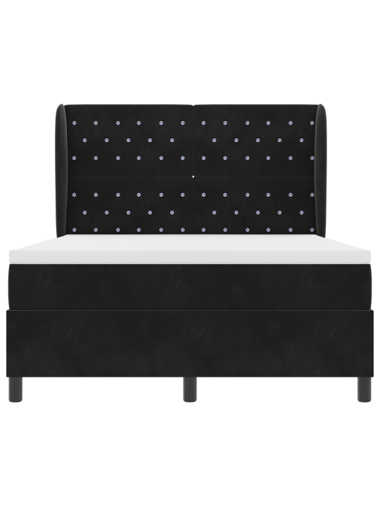 Box spring -sänky patjan kanssa musta 140x200 cm sametti