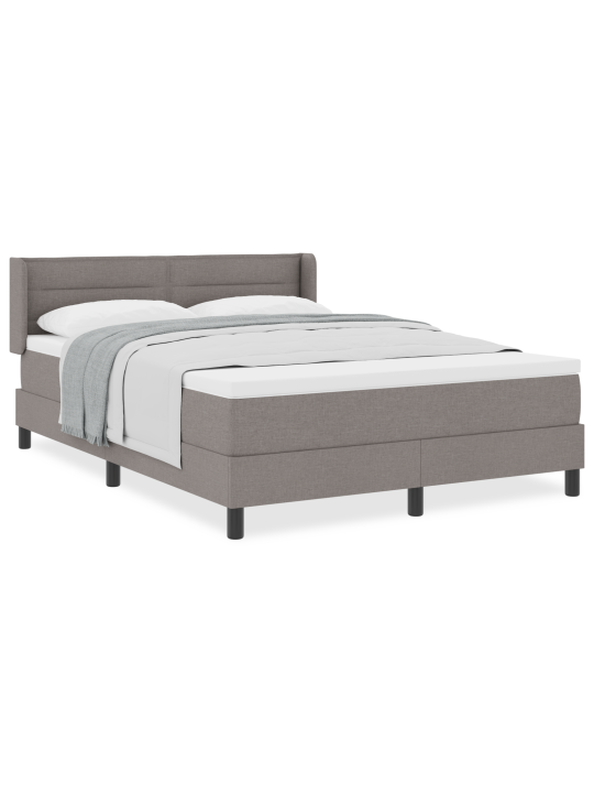 Laatikkovuode patjalla taupe 140x190 cm kangas