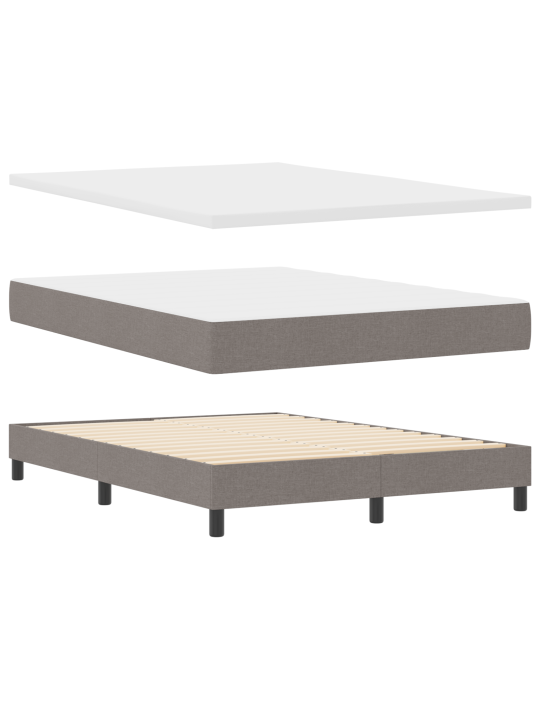Laatikkovuode patjalla taupe 140x190 cm kangas