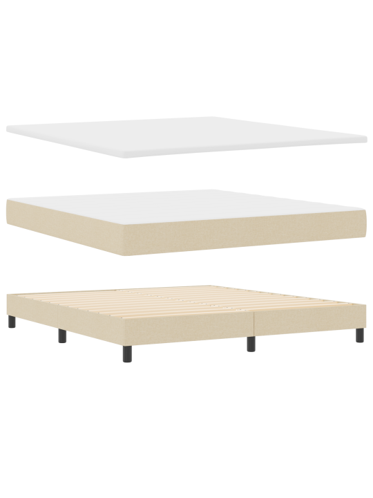 Box spring -sänky patjalla kerma 180x200 cm kangasta