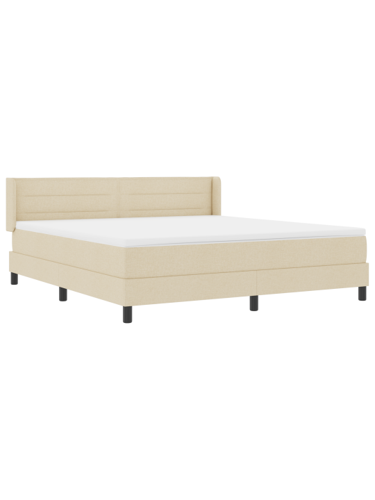 Box spring -sänky patjalla kerma 180x200 cm kangasta